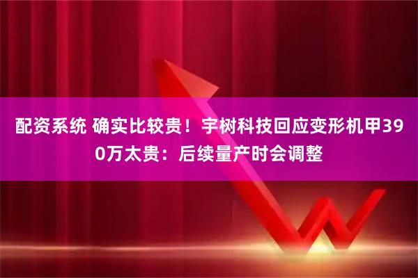 配资系统 确实比较贵！宇树科技回应变形机甲390万太贵：后续量产时会调整